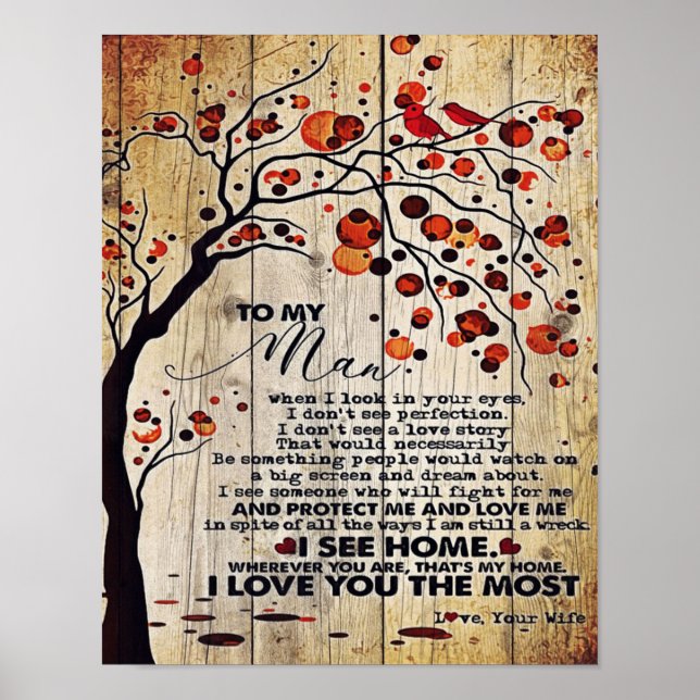 To My Husband Gift | Lovely Husband Letter | Poster (Front)