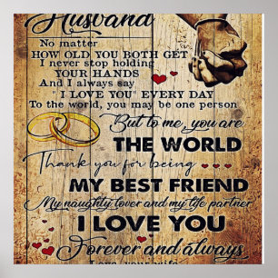 To my Husband Gift   Lovely Husband Letter Poster
