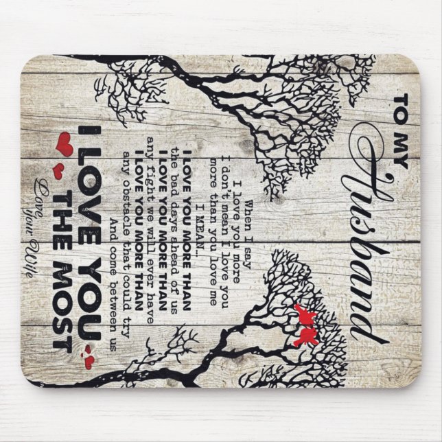 To My Husband Gift | Lovely Husband Letter Present Mouse Pad (Front)