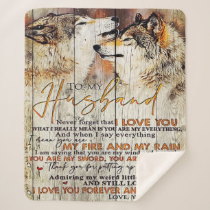 To My Husband Gift   Lovely Husband Letter Present Sherpa Blanket