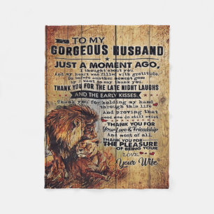 To My Husband Gift Lovely Letter for Husband Fleece Blanket