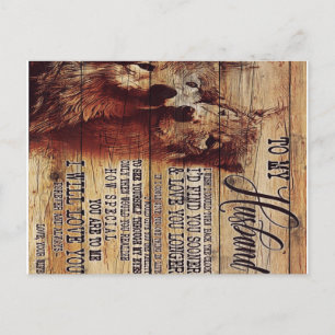 To My Husband Gift, Personalised Present Announcement Postcard