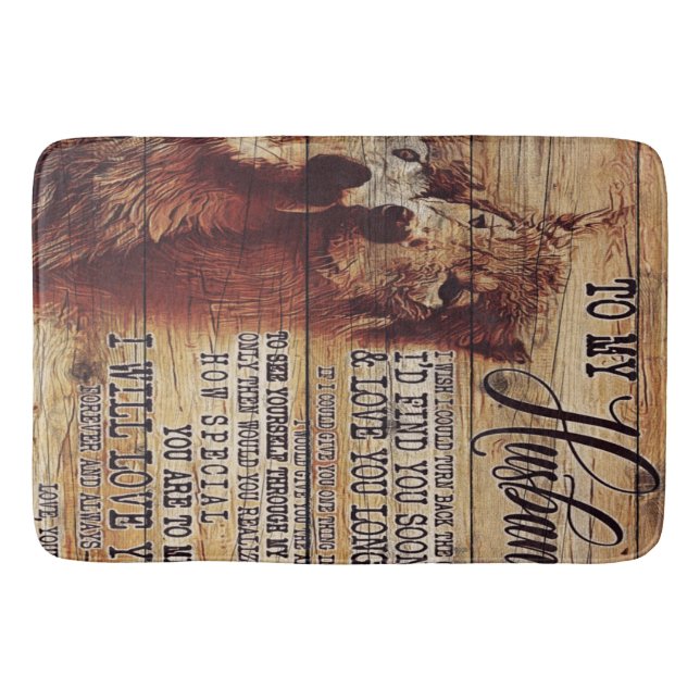 To My Husband Gift, Personalised Present Bath Mat (Front)