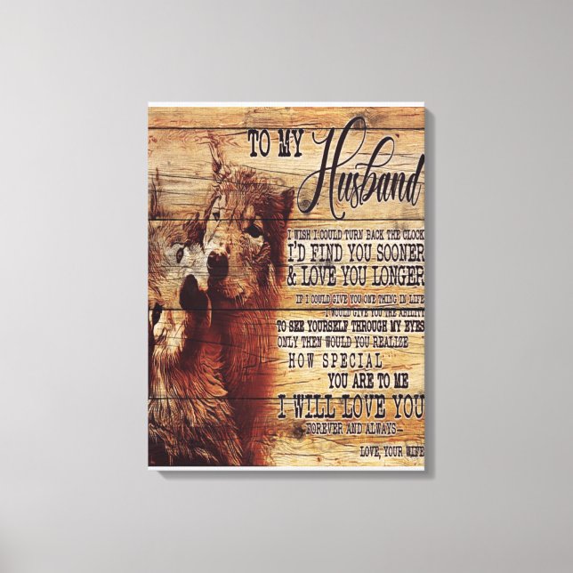 To My Husband Gift, Personalised Present Canvas Print (Front)