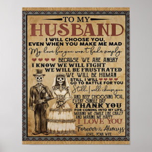 To My Husband Halloween Couple Love Gift Poster