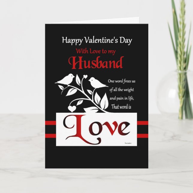 To my Husband - Happy Valentine's Day Holiday Card (Front)