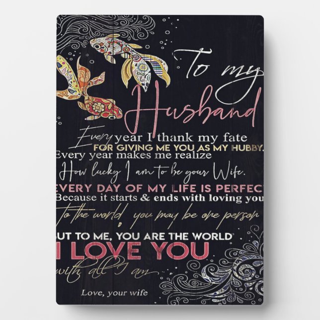To My Husband Letter | Best Father's Day Present | Plaque (Front)