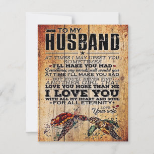 To My Husband Letter Cute Family Present Invitation