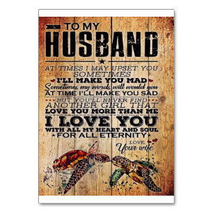 To My Husband Letter Cute Family Present Table Number
