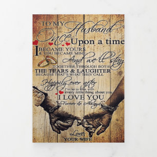 To My Husband Letter Cute Present Dad's Gift Tri-Fold Announcement