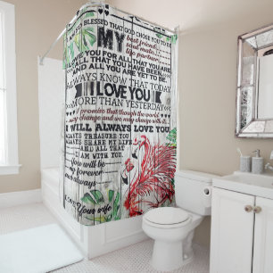 To My Husband Letter   Cute Present To My Husband  Shower Curtain