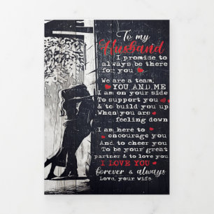 To My Husband Letter   Cute Present To My Husband  Tri-Fold Announcement