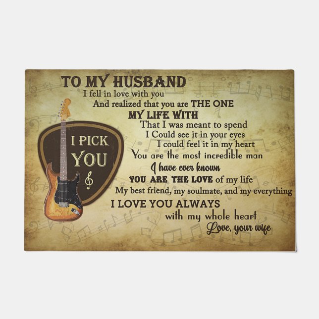 To My Husband Letter Doormat, Love Quotes  Doormat (Front)