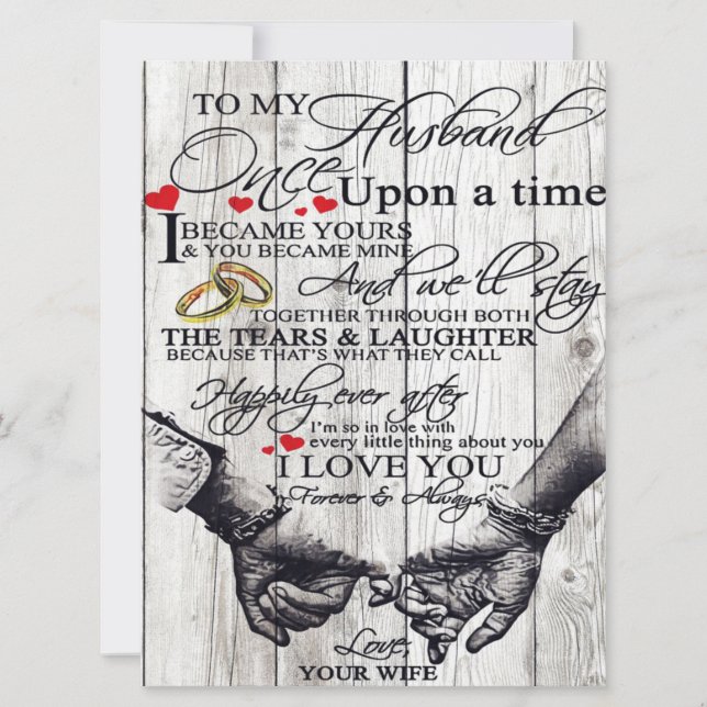 To My Husband Letter, Love Quotes Gift (Front)