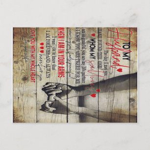 To My Husband Letter, Love Quotes Gift Announcement Postcard