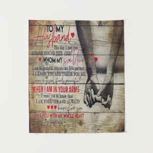 To My Husband Letter, Love Quotes Gift Tapestry