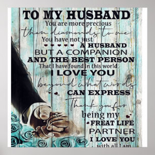 To My Husband Letter Lovely Gift For Husband Poster