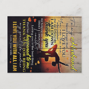 To My Husband Letter, Lovely Quotes Gift Announcement Postcard