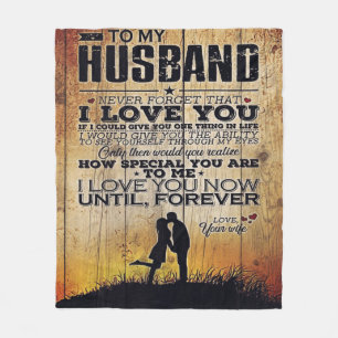 To My Husband Letter, Lovely Quotes Gift Fleece Blanket