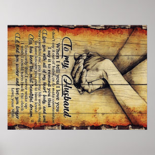 To My Husband Letter, Lovely Quotes Gift Poster