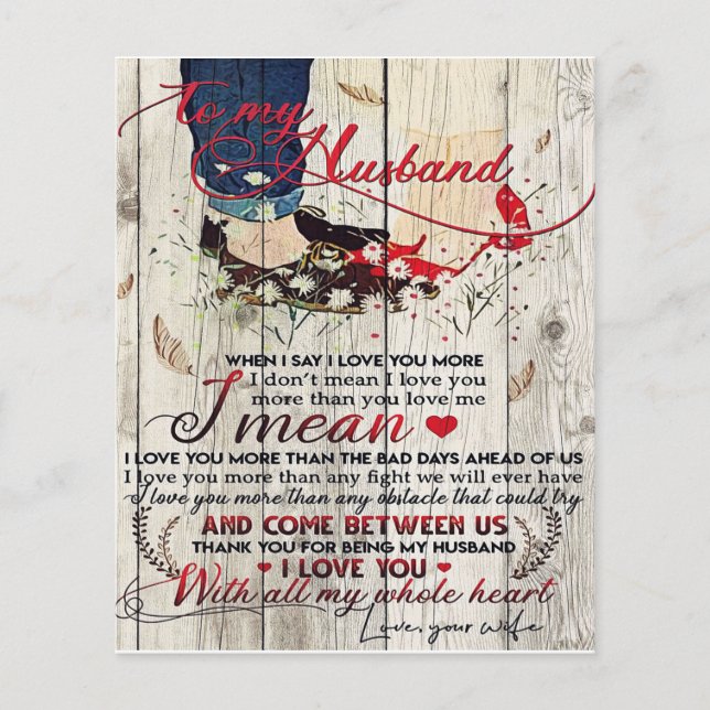 To My Husband Letter, To My Husband Gift (Front)
