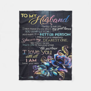 To My Husband Letter, To My Husband Gift Fleece Blanket