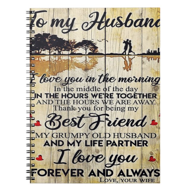 To My Husband Letter, To My Husband Gift Notebook (Front)