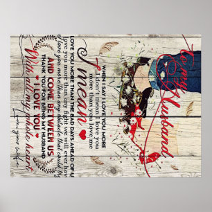 To My Husband Letter, To My Husband Gift Poster
