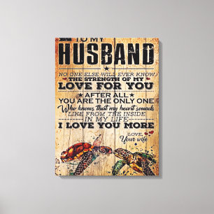 To My Husband   Love Quotes To Husband Canvas Print