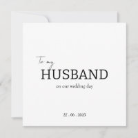 To my husband on our wedding day thank you card 