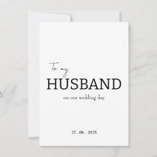To my husband on our wedding day thank you card 