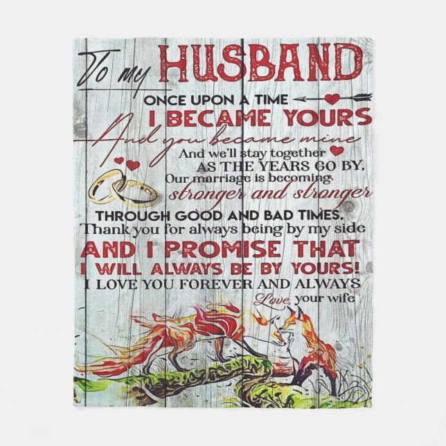 To my Husband | Perfect Gift For Husband Fleece Blanket (Front)