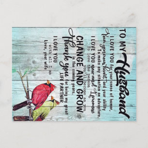 To my Husband Personalised perfect gift Announcement Postcard