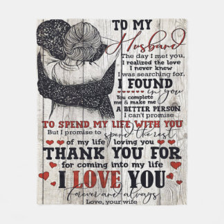 To My Husband Present | Cute Quotes Gift | Fleece Blanket