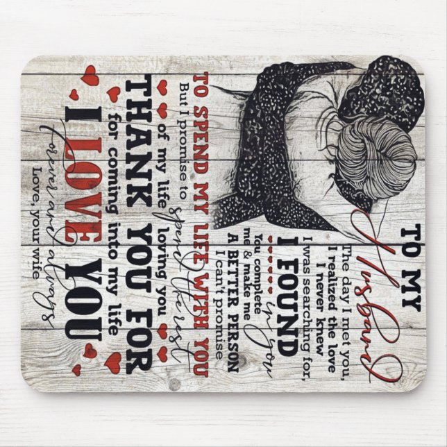 To My Husband Present | Cute Quotes Gift | Mouse Pad (Front)