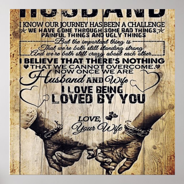 To My Husband Present | Cute Quotes Gift | Poster (Front)