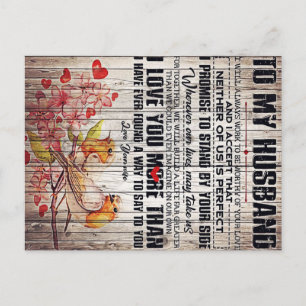 To My Husband Present   Cute Slogan Gift   Announcement Postcard