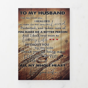 To my Husband Present   New Family Decoration Tri-Fold Announcement