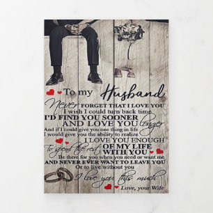 To My Husband Present New Home Gift Tri-Fold Announcement