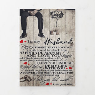 To My Husband Present New Home Gift Tri-Fold Announcement