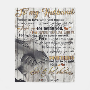 To my Husband  To My Husband Letter   Cute Present Fleece Blanket