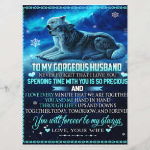 To My Husband Wolf Gift, Husband Birthday Gift Menu