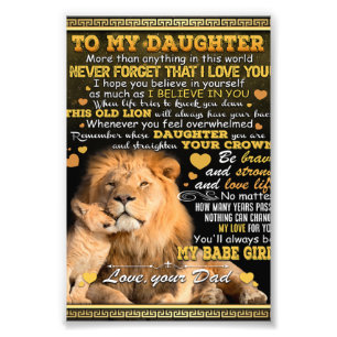 To My Lion Wife Birthday Gift, Love Wife Gift Idea Photo Print