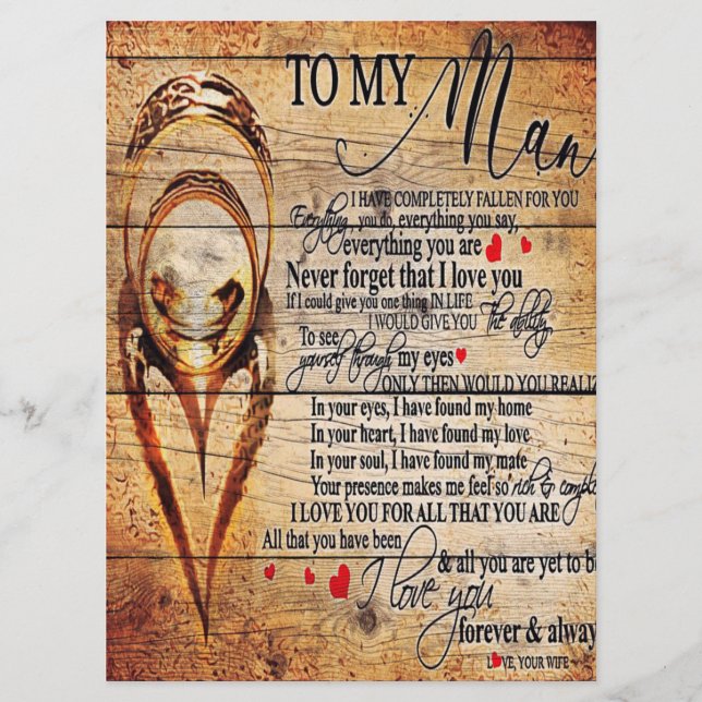 To My Love | My Husband Present | Cute Quotes Gift Menu (Front)