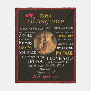To My Loving Mum From Son Fleece Blanket