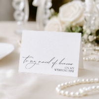 "To My Maid of Honour On My Wedding Day" Card