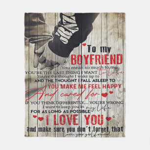 To My Man Gift, Personalised Gift To My Husband Fleece Blanket