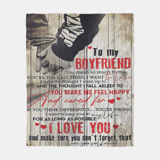 To My Man Gift, Personalised Gift To My Husband Fleece Blanket