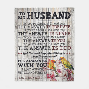To My Man Gift, Personalised Gift To My Husband Fleece Blanket