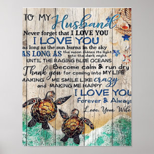 To My Man Gift, Personalised Gift To My Husband Poster